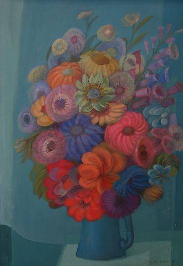 Sinise kruusi bukett, Valve Janov E-kunstisalongis