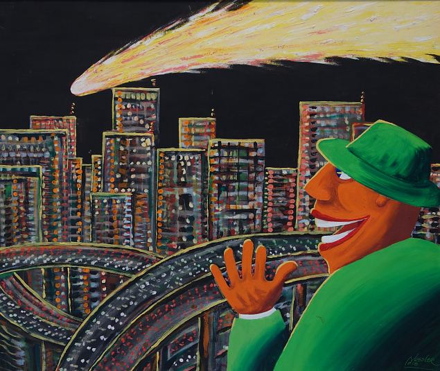 T�eline humanist soovib, midagi kaunist...kui mehitatud sputnik langeb, Jaanus Nessler E-kunstisalongis