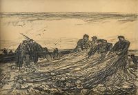 Rannarahvas kalapaatidega, Johannes Võerahansu E-kunstisalongis