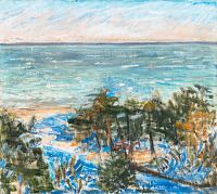 Elmar Kits Saaremaal maalimas, Linda Kits-Mägi E-kunstisalongis