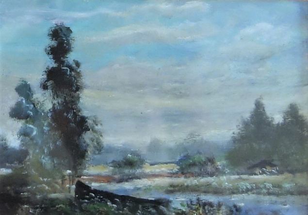 Maastik jõega, Eduard Kutsar E-kunstisalongis
