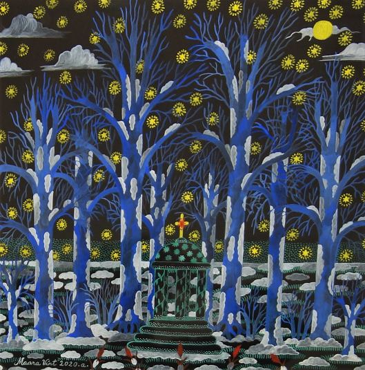 Tempel sinises metsas, Maara Vint E-kunstisalongis