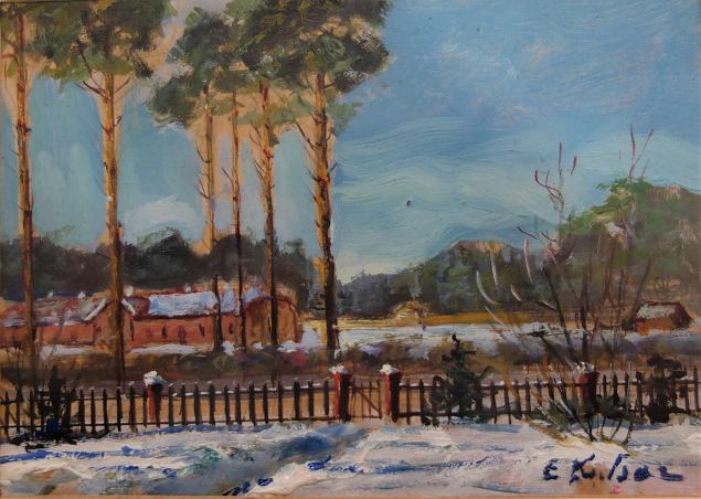 Talvine maastik majadega, Eduard Kutsar E-kunstisalongis
