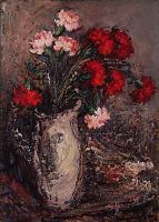 Lilled tumedal foonil, Ann Audova E-kunstisalongis