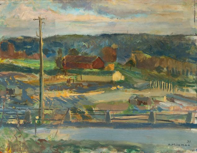 24. Maastik majaga, Aarne Miikmaa E-kunstisalongis