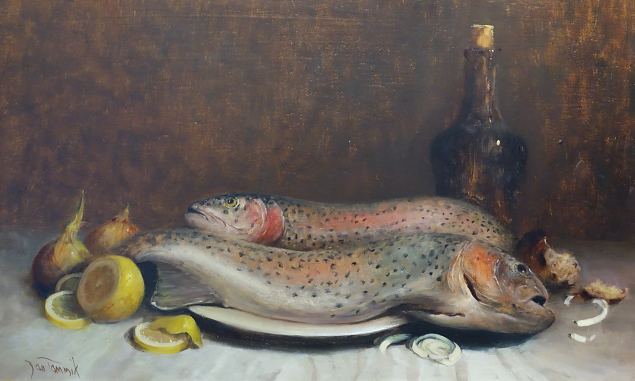 Nat��rmort vikerforellidega, Jan Tammik E-kunstisalongis