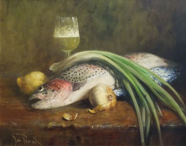 Vikerforell rohelise sibulaga, Jan Tammik E-kunstisalongis