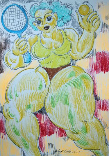 Tennisist eredas p�ikeses, Albert Gulk E-kunstisalongis