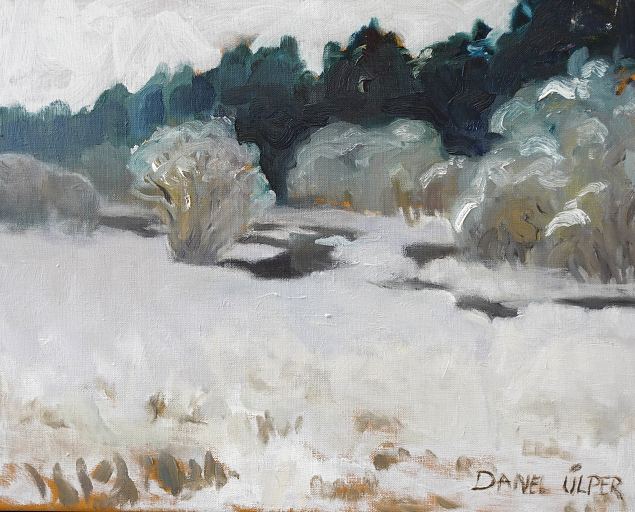 Talvine maastik j�ega, Danel �lper E-kunstisalongis