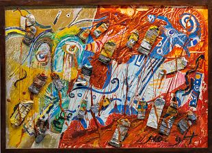 32. Viimsep�eva kompositsioon sinise viiuliga, Avo Paistik E-kunstisalongis