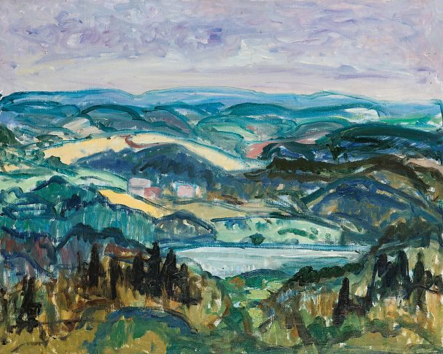 Kevadmotiiv k�ntud p�lluga, Enn Volmere E-kunstisalongis