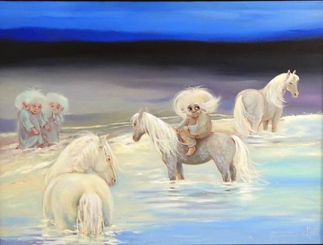 Hobustega merevees, Pille Tammela E-kunstisalongis