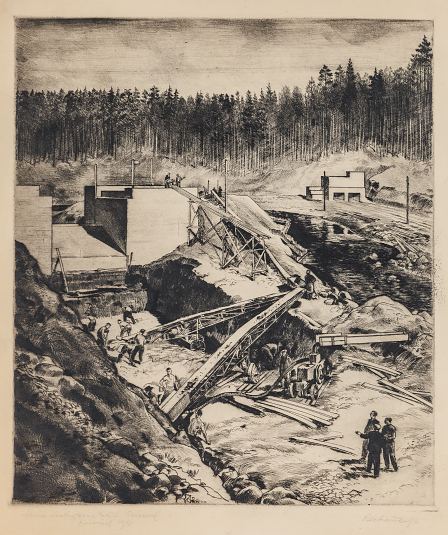 10. H�dro-elektrijaama ehitus Saesaarel, Richard Kaljo E-kunstisalongis