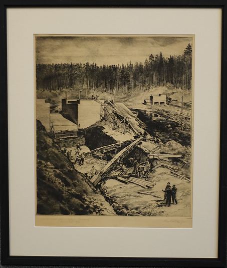 10. H�dro-elektrijaama ehitus Saesaarel, Richard Kaljo E-kunstisalongis