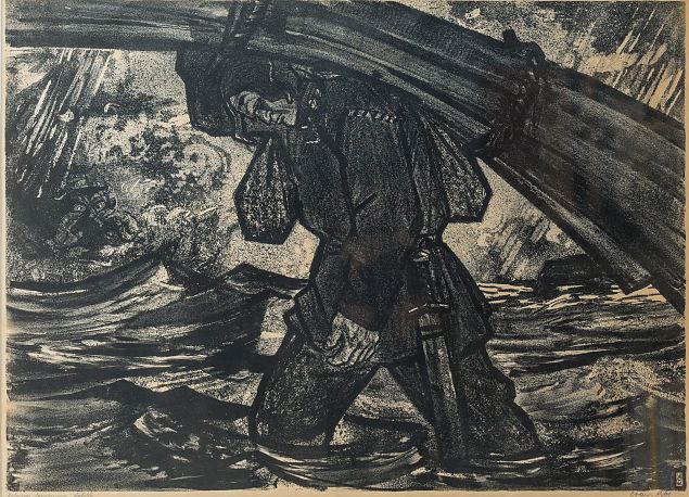 40. Kalevipoeg lauakoormaga, Evald Okas E-kunstisalongis