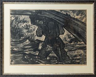 40. Kalevipoeg lauakoormaga, Evald Okas E-kunstisalongis