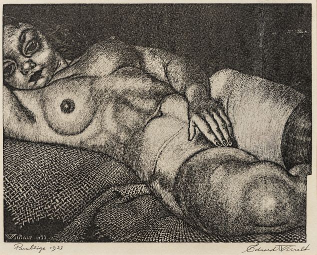 72. Lamav akt kanepiriidel, Eduard Wiiralt E-kunstisalongis