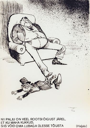 Nii palju on veel Rootsi �igust j�rel, et kui maha kukkud, siis v�id oma lubaga �lesse t�usta, Edgar Valter E-kunstisalongis