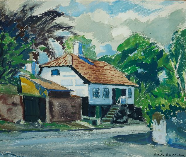 5. Maastik majadega, Paul Burman E-kunstisalongis