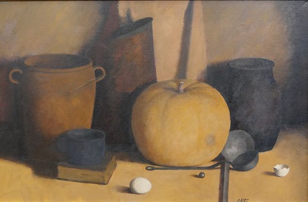 28. Vaikelu sinise kruusiga, Olav Maran E-kunstisalongis
