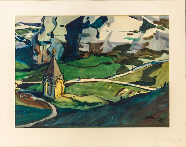 41. Maastik kirikuga, Aleksander Pilar E-kunstisalongis