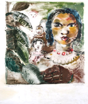 Naise portree kummipuuga, Erich Pehap E-kunstisalongis