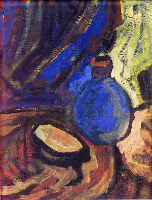 Natüürmort sinise vaasiga, Alfred Kongo E-kunstisalongis