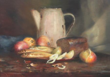 Natüürmort suitsurääbistega, Jan Tammik E-kunstisalongis