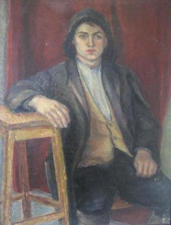 Postamendiga noormees, Johannes Uiga E-kunstisalongis