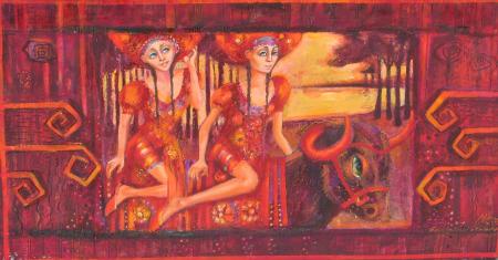 Rannapiigad sõidavad suveööl pidusse, Piret Veski E-kunstisalongis