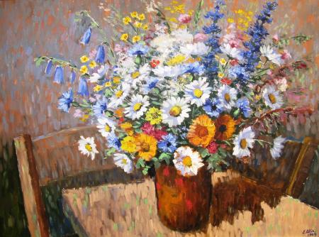 Vaikelu lillekimbuga, Enno Allik E-kunstisalongis