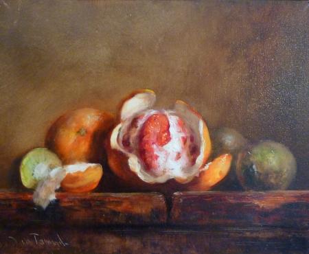 Nat��rmort kooritud greibi ja kiividega, Jan Tammik E-kunstisalongis