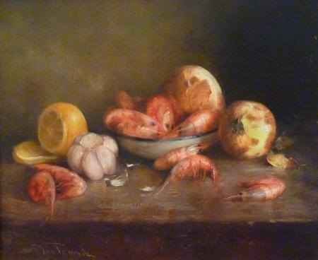 Nat��rmort krevettidega, Jan Tammik E-kunstisalongis