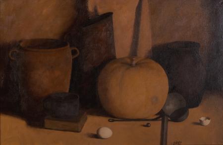 Vaikelu sinise kruusiga, Olav Maran E-kunstisalongis