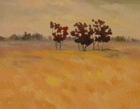 Maastik tumepunaste puudega, Anton Aunma E-kunstisalongis