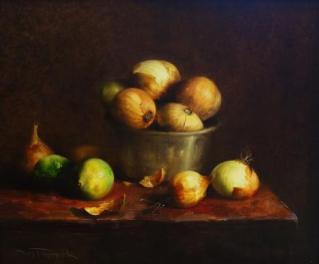 Nat��rmort sibulate ja laimidega, Jan Tammik E-kunstisalongis