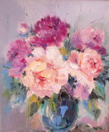 Pojengid vaasis, Jelena Liba E-kunstisalongis