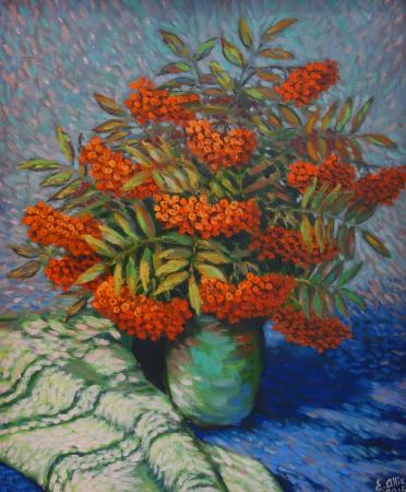 Pihlakad rohelises vaasis, Enno Allik E-kunstisalongis