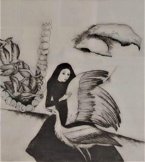 Naine toonekurega, Silvi Liiva E-kunstisalongis