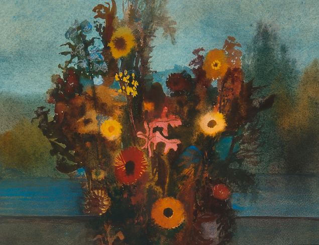 Lilled maastiku foonil, Lüüdia Vallimäe-Mark E-kunstisalongis